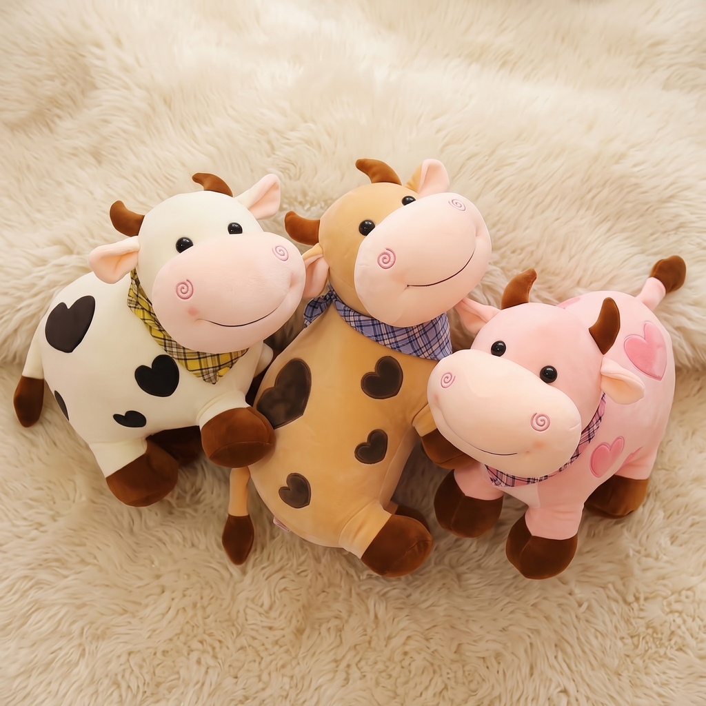 Peluche Vache Motif Cœur