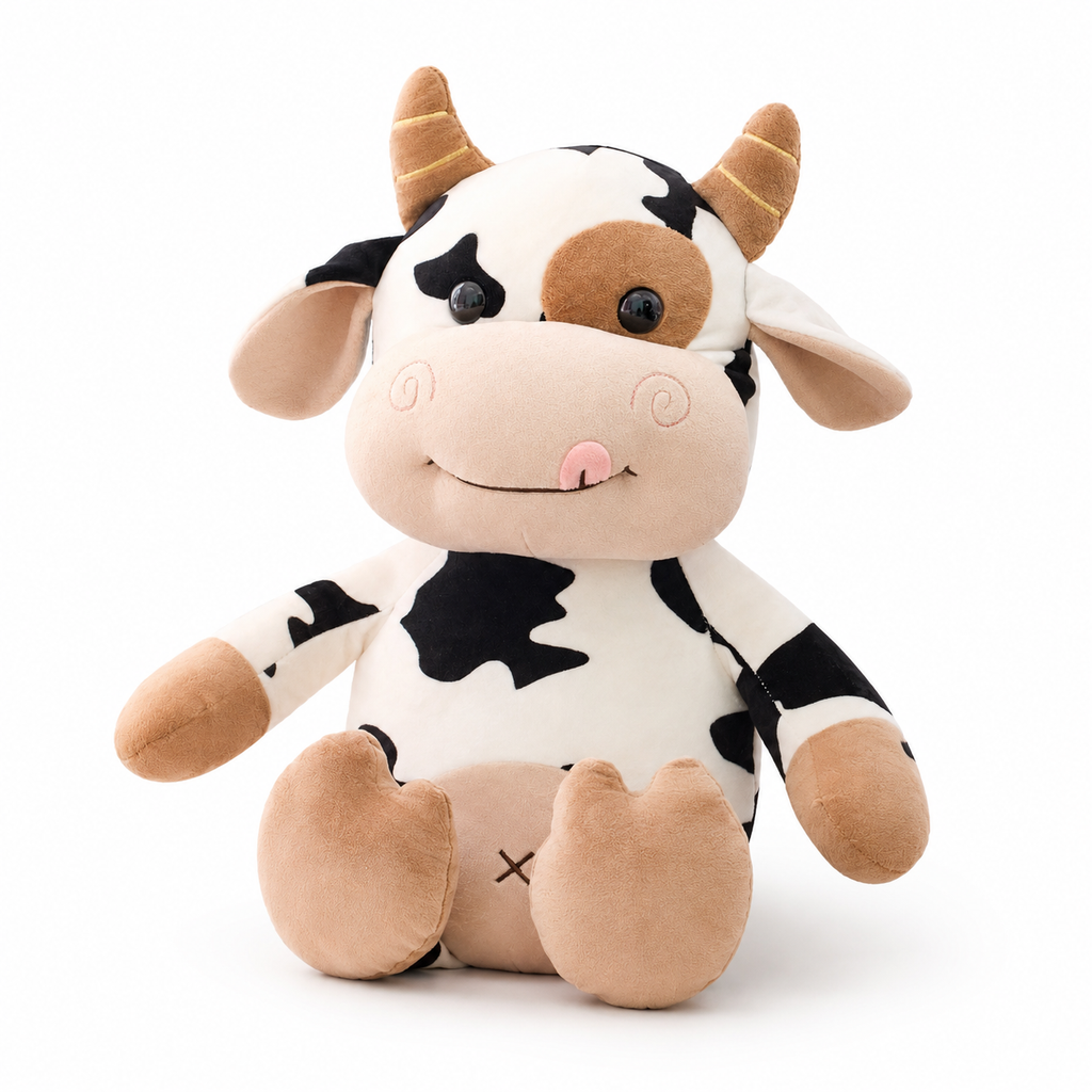 Peluche Vache Tachetée Douce en Coton