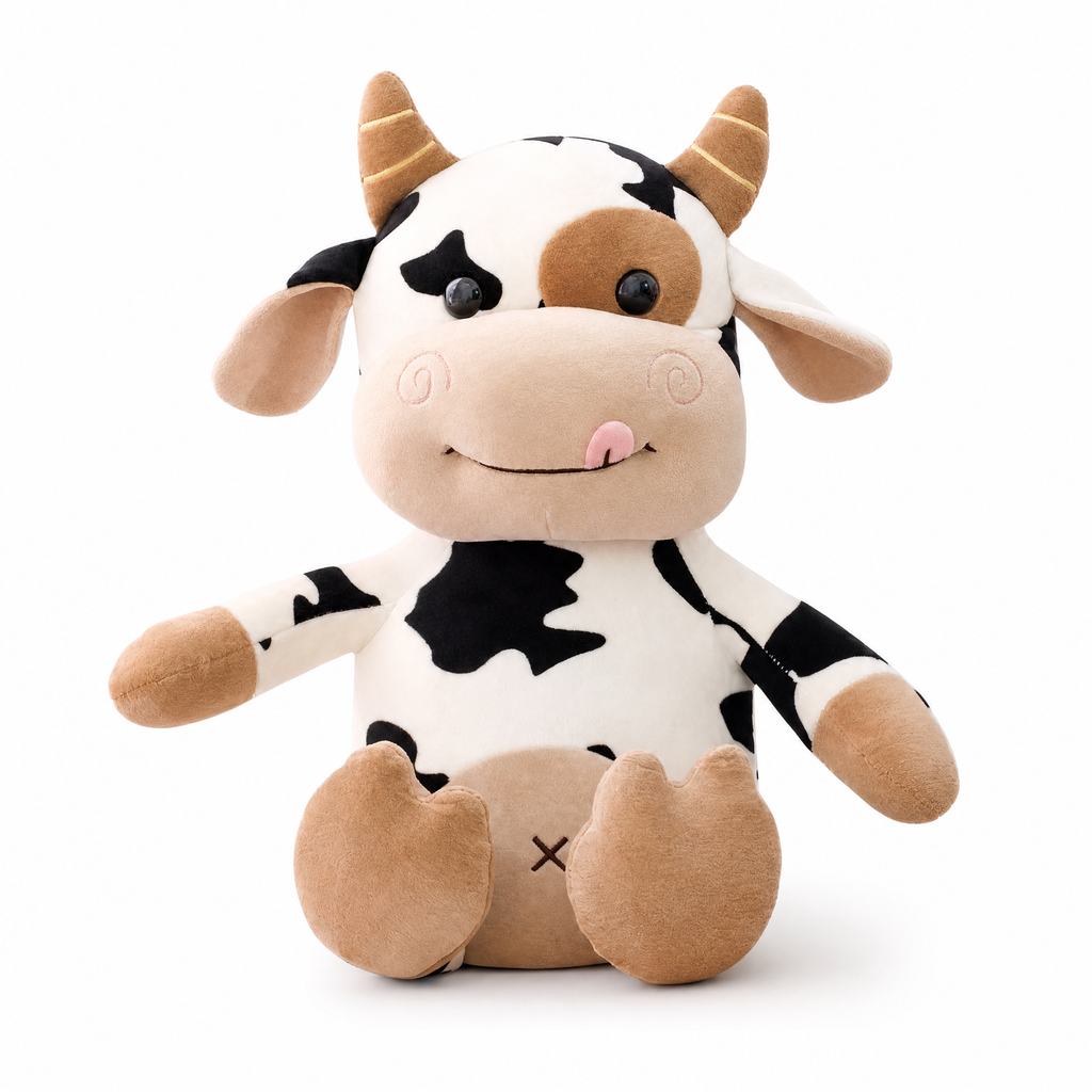 Peluche Vache Tachetée Douce en Coton