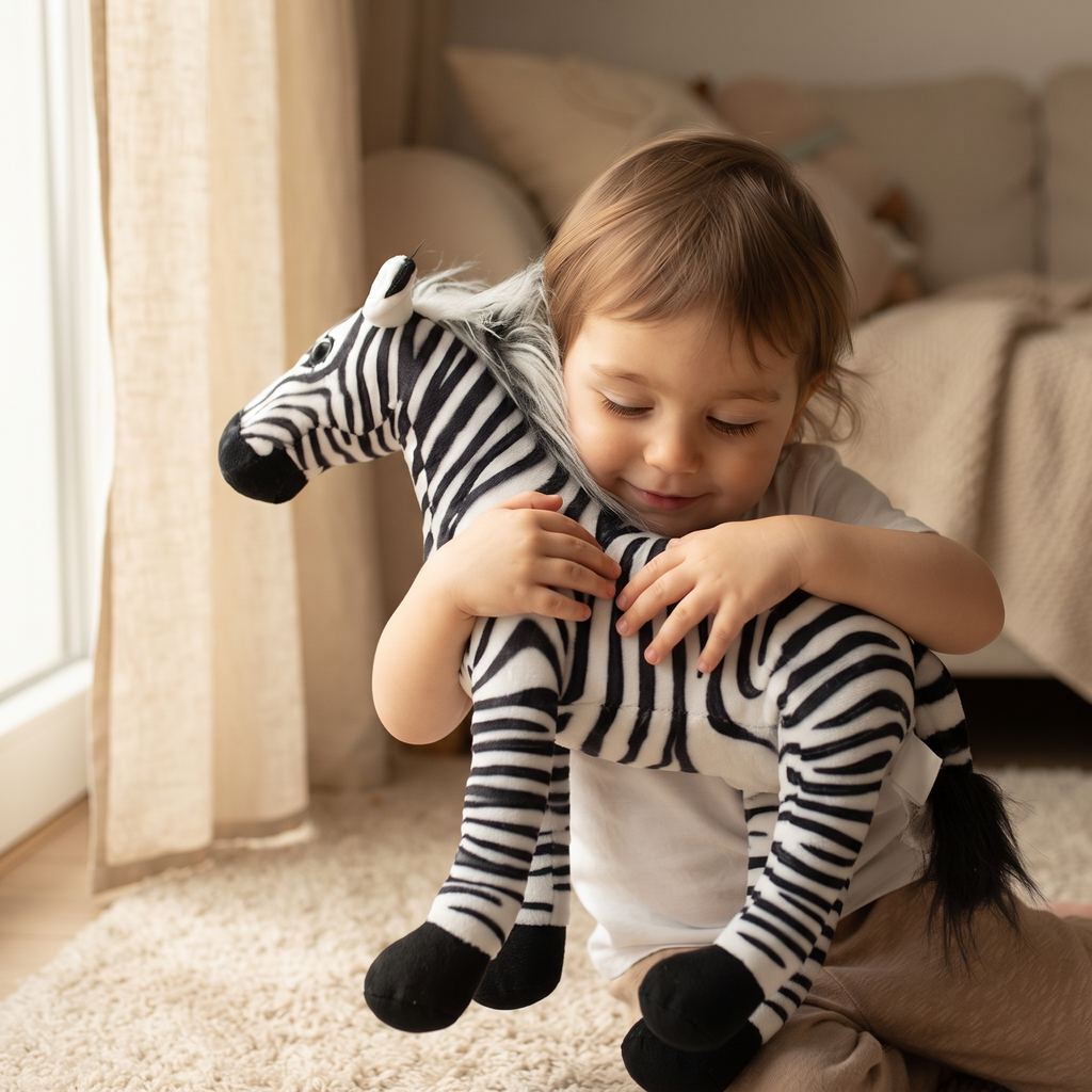 Peluche Zèbre Réaliste 30 cm