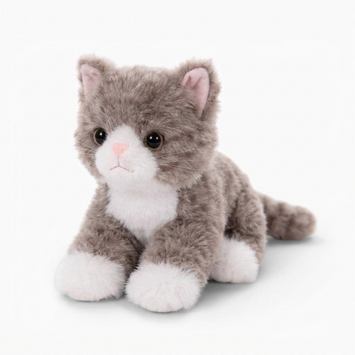 Peluche Chat Réaliste Gris Tigré
