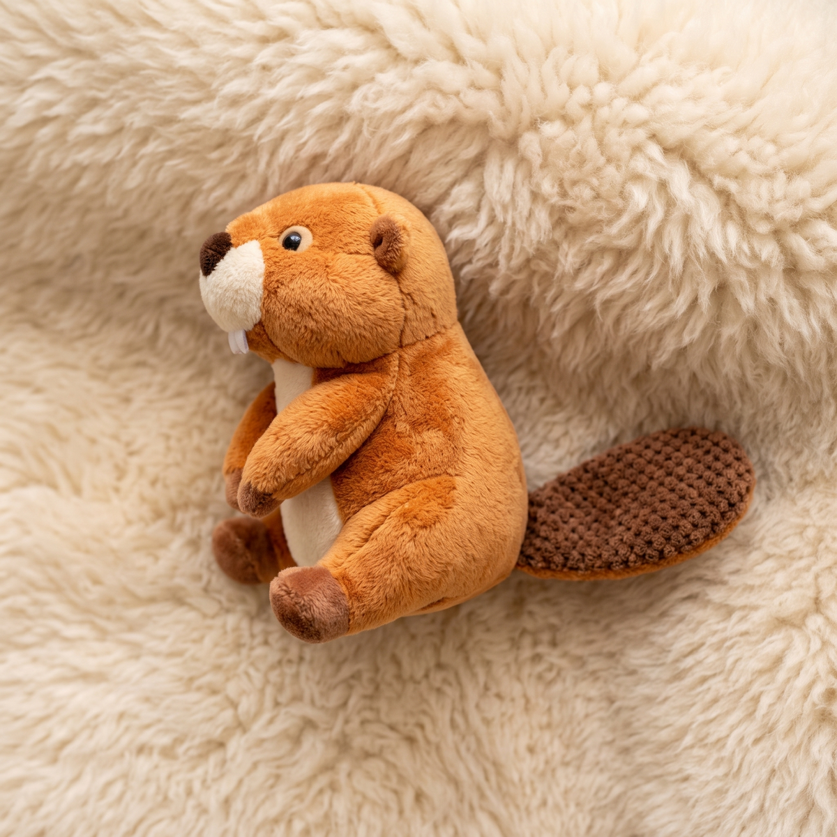 Peluche Castor Réaliste en Polyester Doux