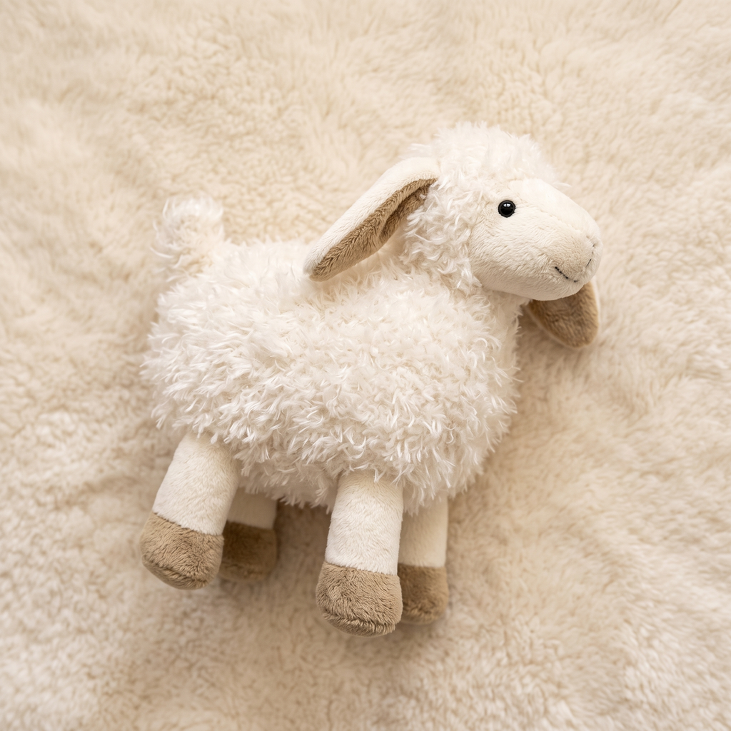 Peluche Mouton Blanc à Longues Oreilles