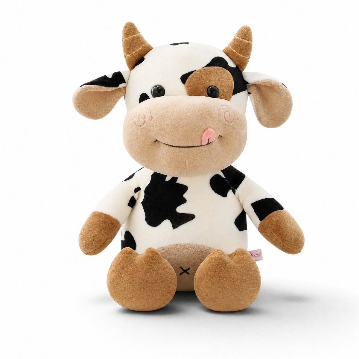 Peluche Vache Noir et Blanc en Coton Doux