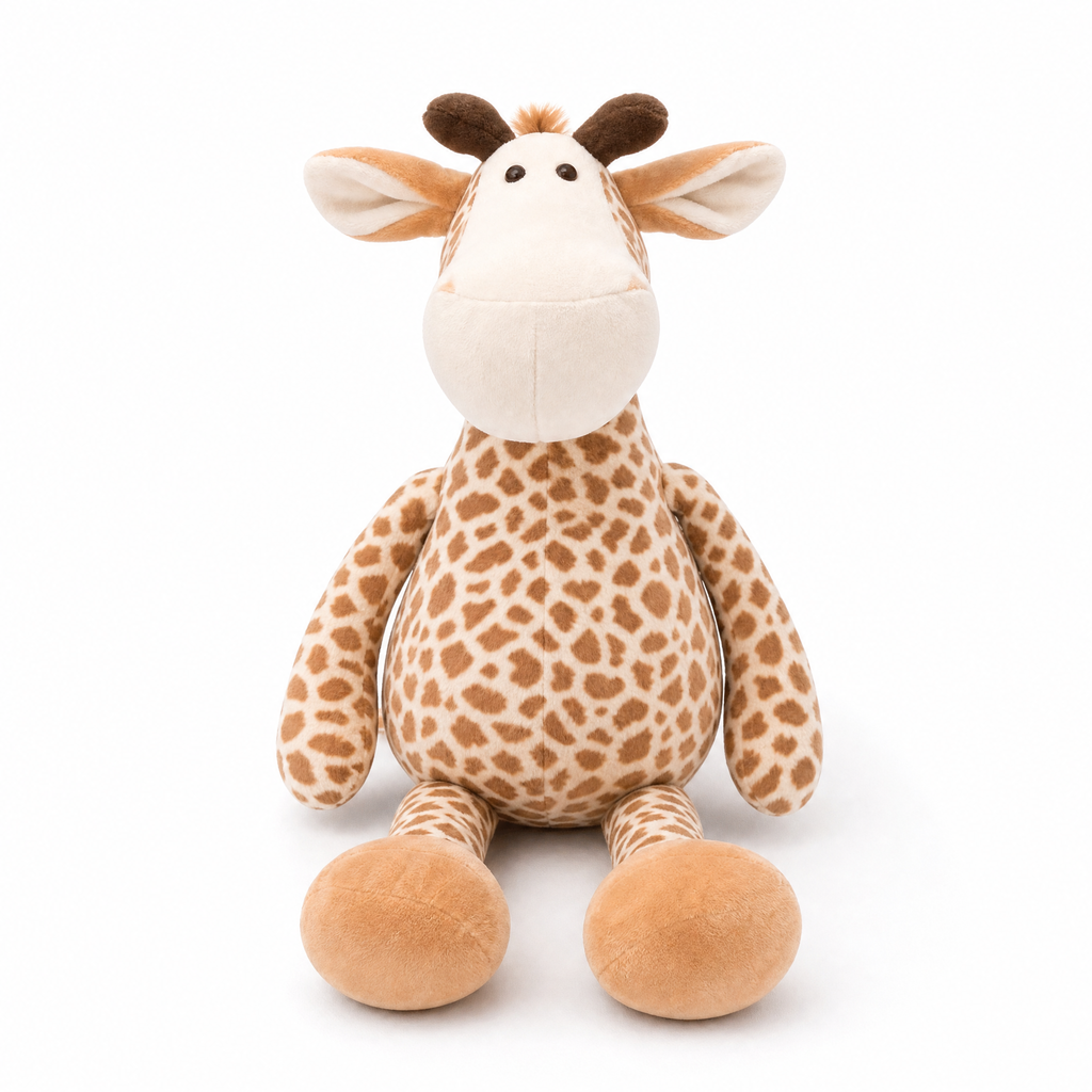 Peluche Girafe Assise à Gros Sabots