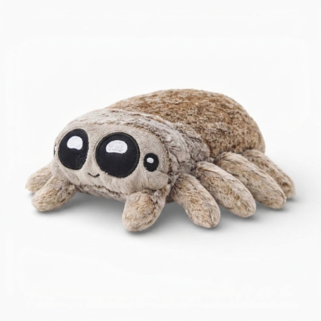 Peluche Araignée à Grands Yeux Grise